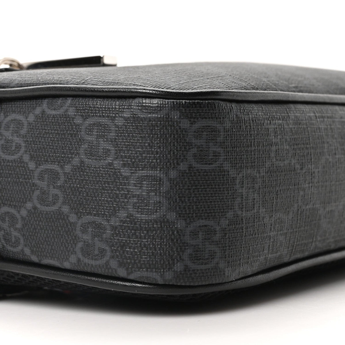 Soft GG Supreme Monogram Web Belt Bag Black Grey