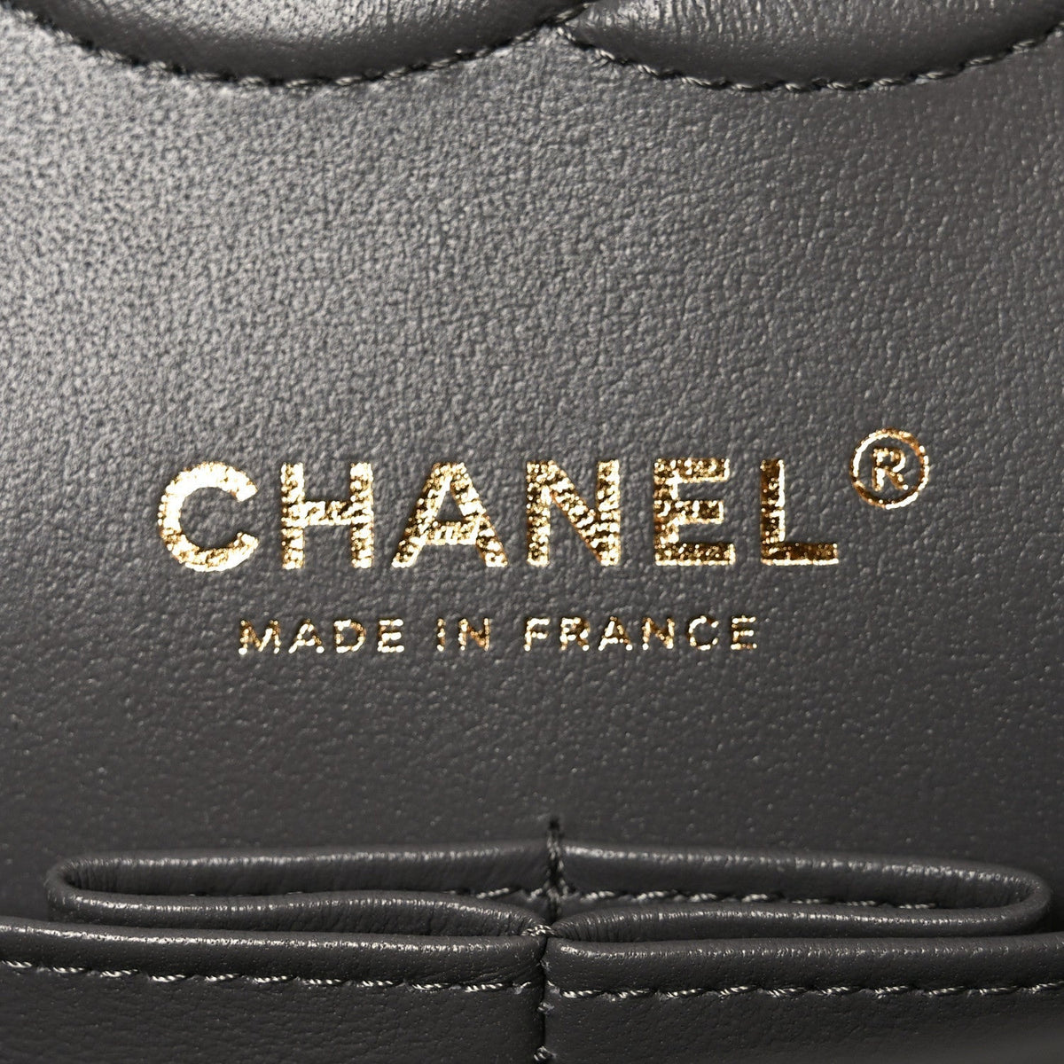Lambskin Quilted Medium Double Flap Grey