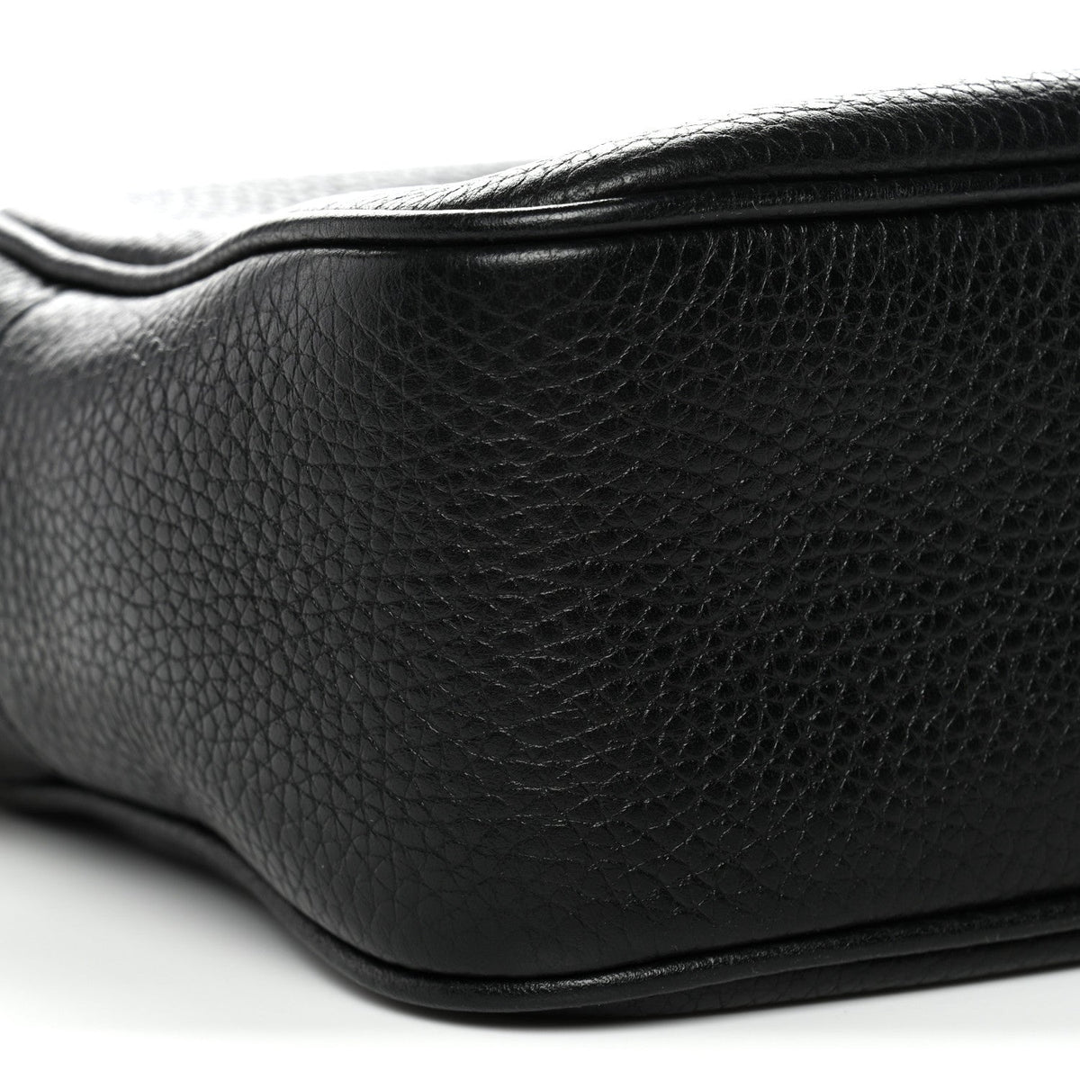 Pebbled Calfskin Small Soho Disco Bag Black