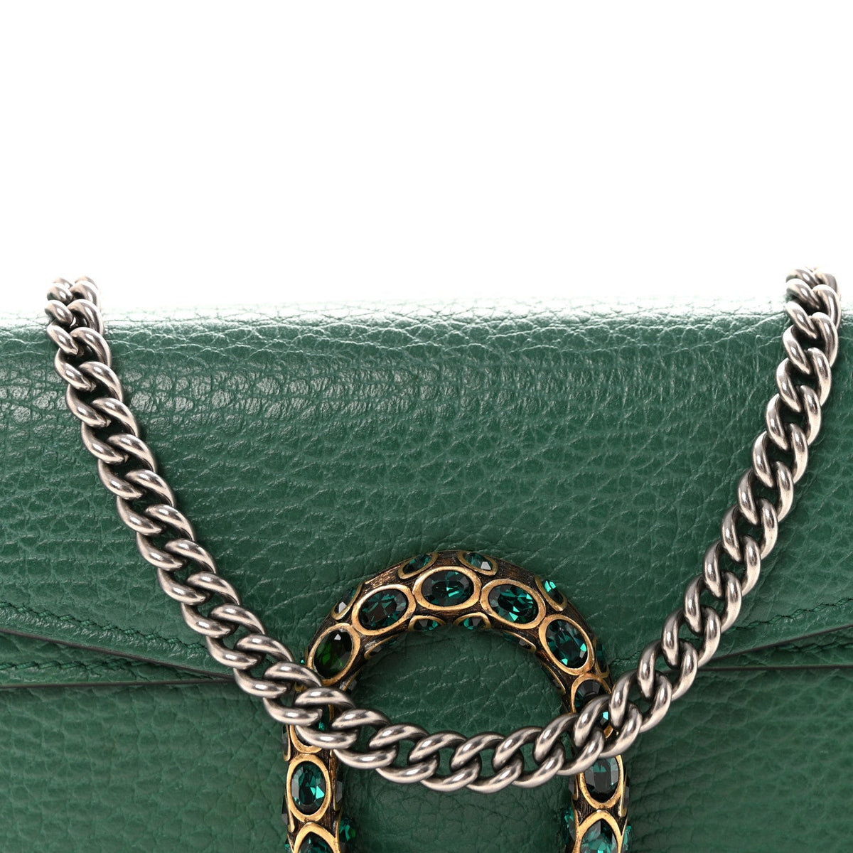 Dollar Calfskin Crystal Super Mini Dionysus Shoulder Bag Emerald