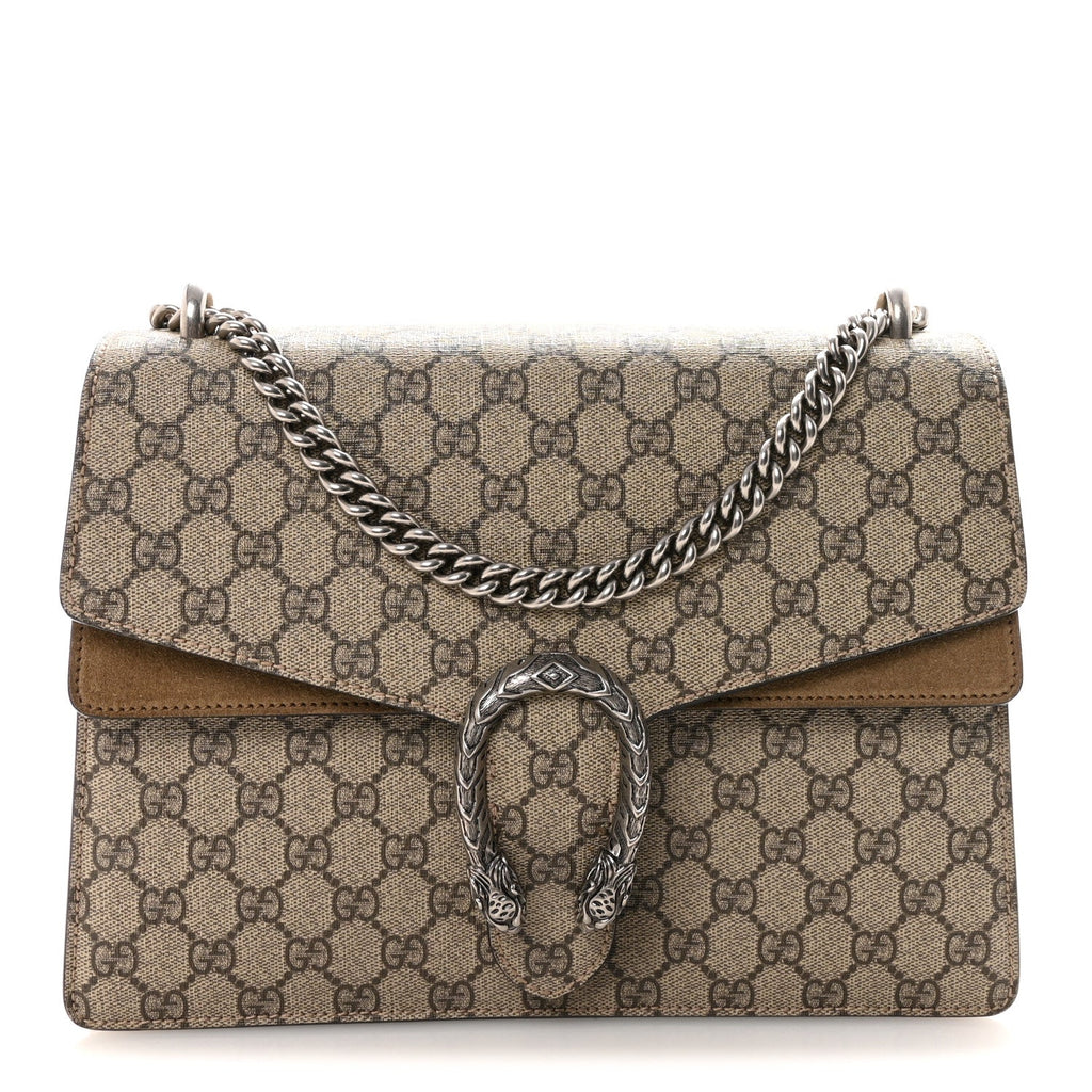 GG Supreme Monogram Medium Dionysus Shoulder Bag Taupe