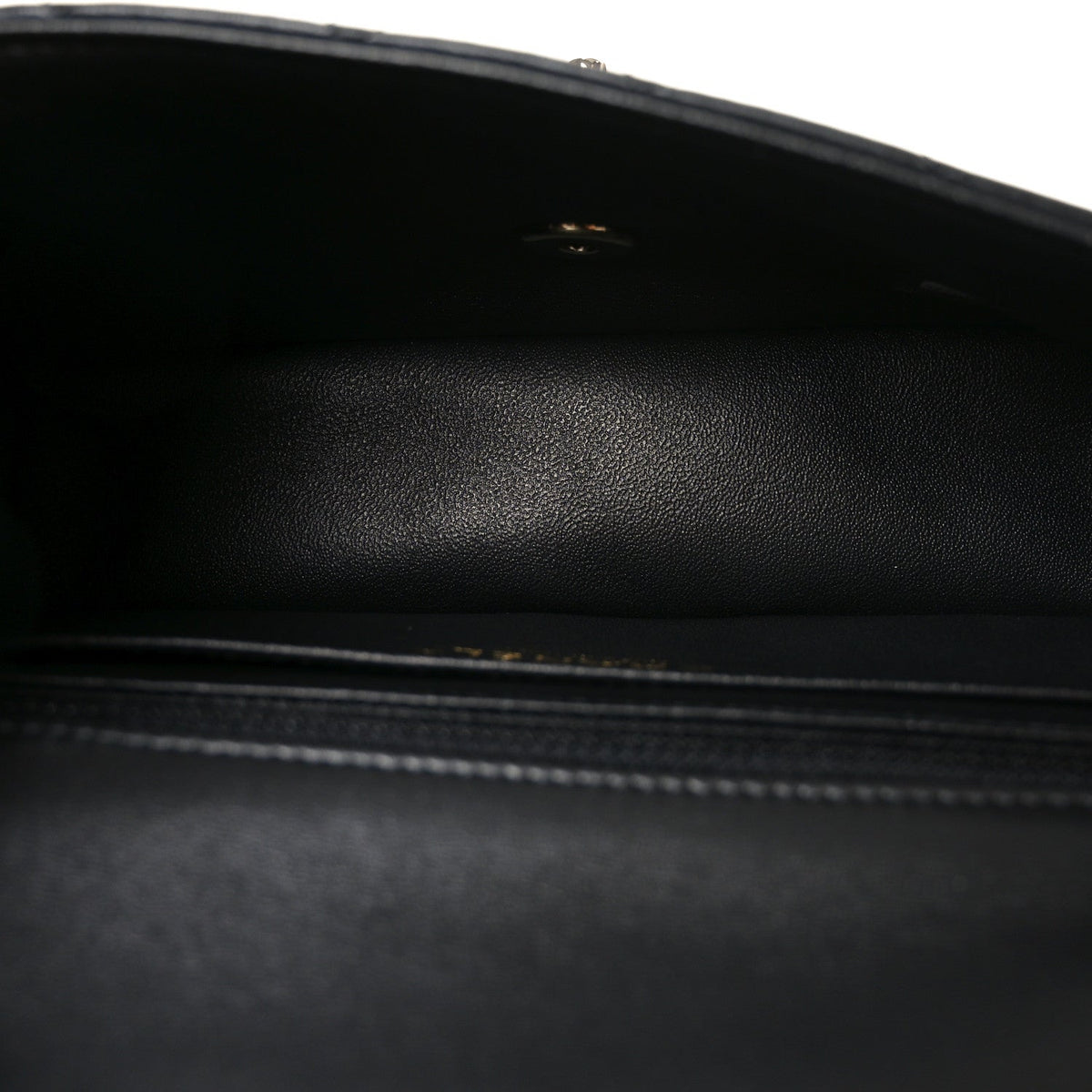 Lambskin Quilted Mini Rectangular Flap Black