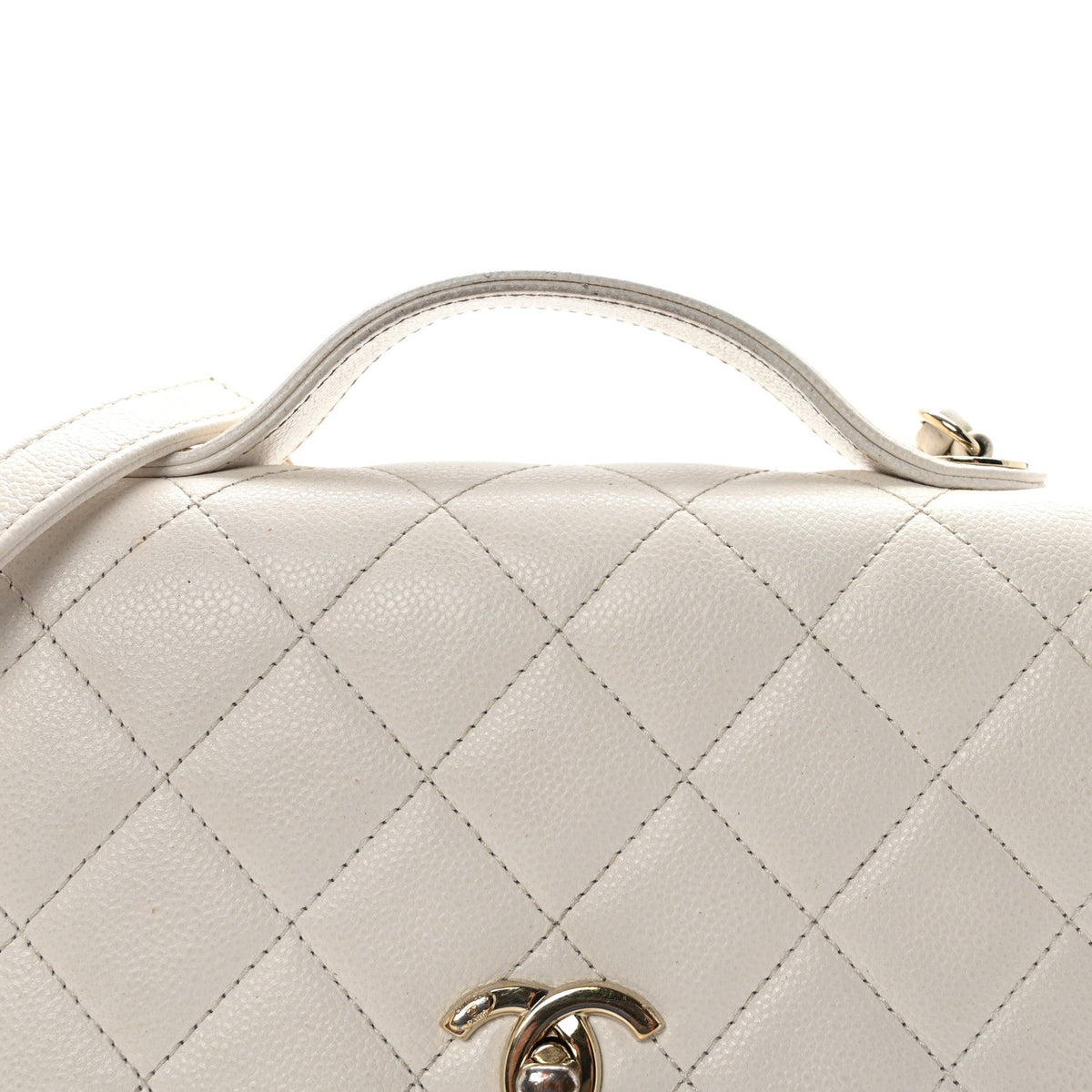 Caviar Quilted Medium Business Affinity Flap White