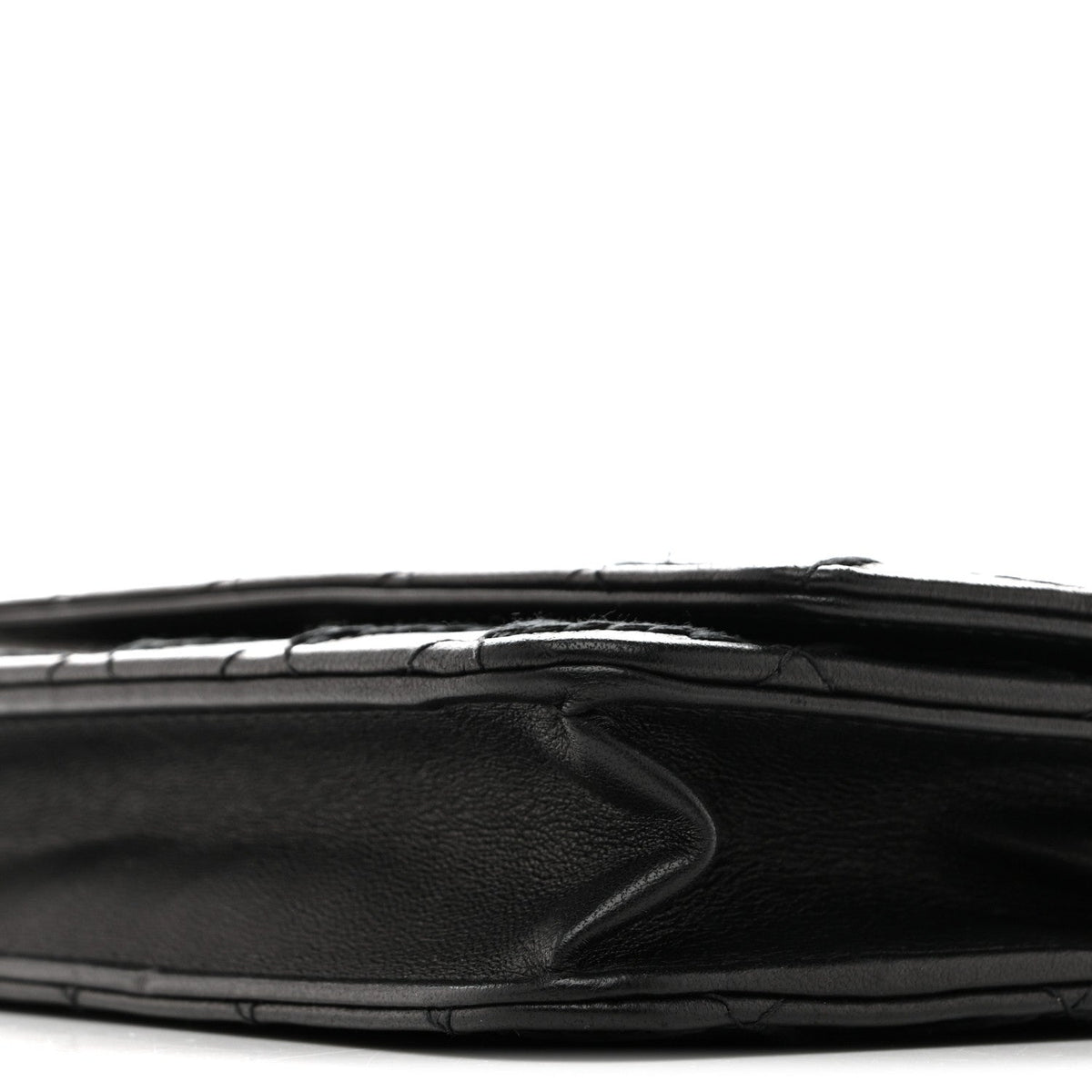 Calfskin Whipstitch Wallet On Chain WOC Black
