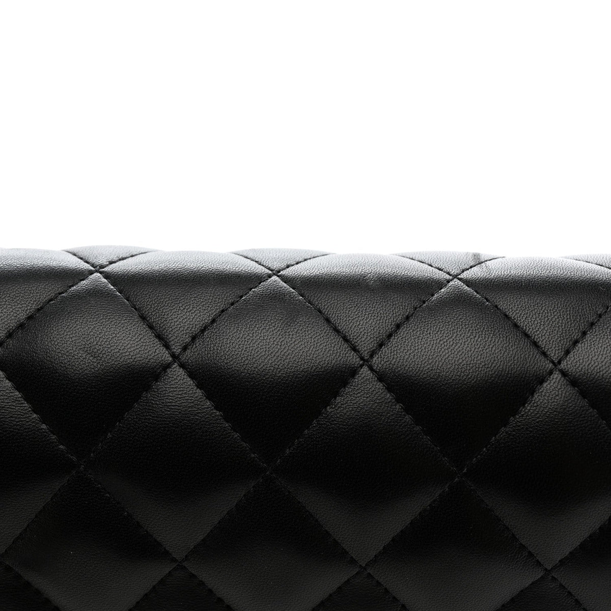 Lambskin Quilted Jumbo Double Flap Black