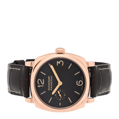 18K Rose Gold Alligator 42mm Radiomir 1940 ORO Rosso Manual Winding Watch Brown PAM00513