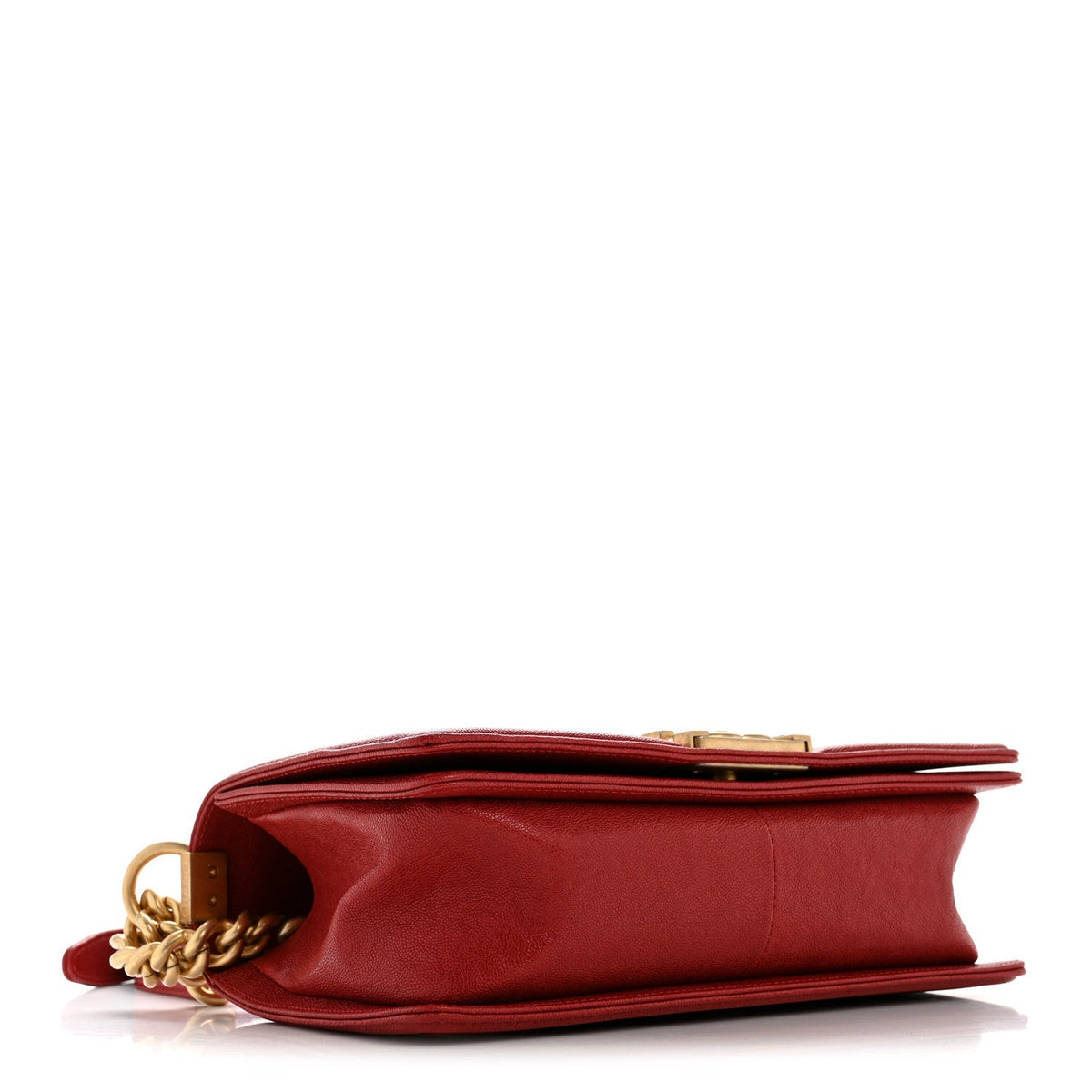 Lambskin Quilted Medium Boy Flap Red