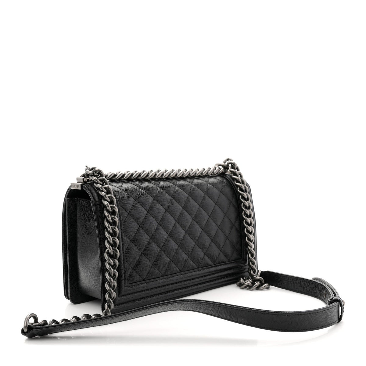 Caviar Quilted Medium Boy Flap Black