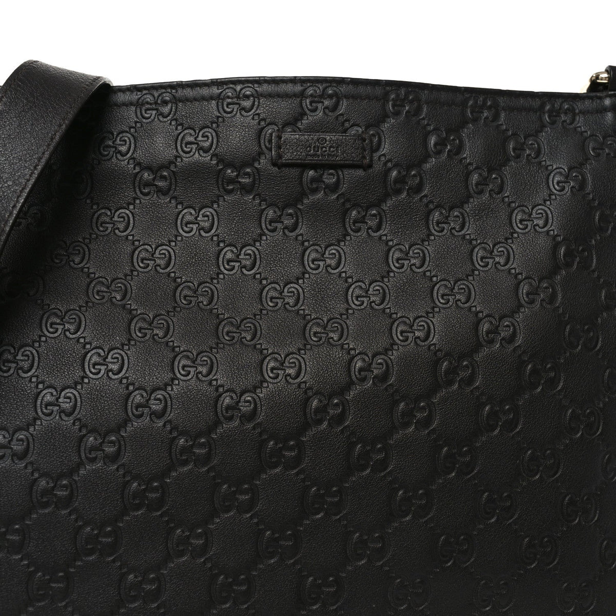 Guccissima Medium Flat Messenger Bag Black