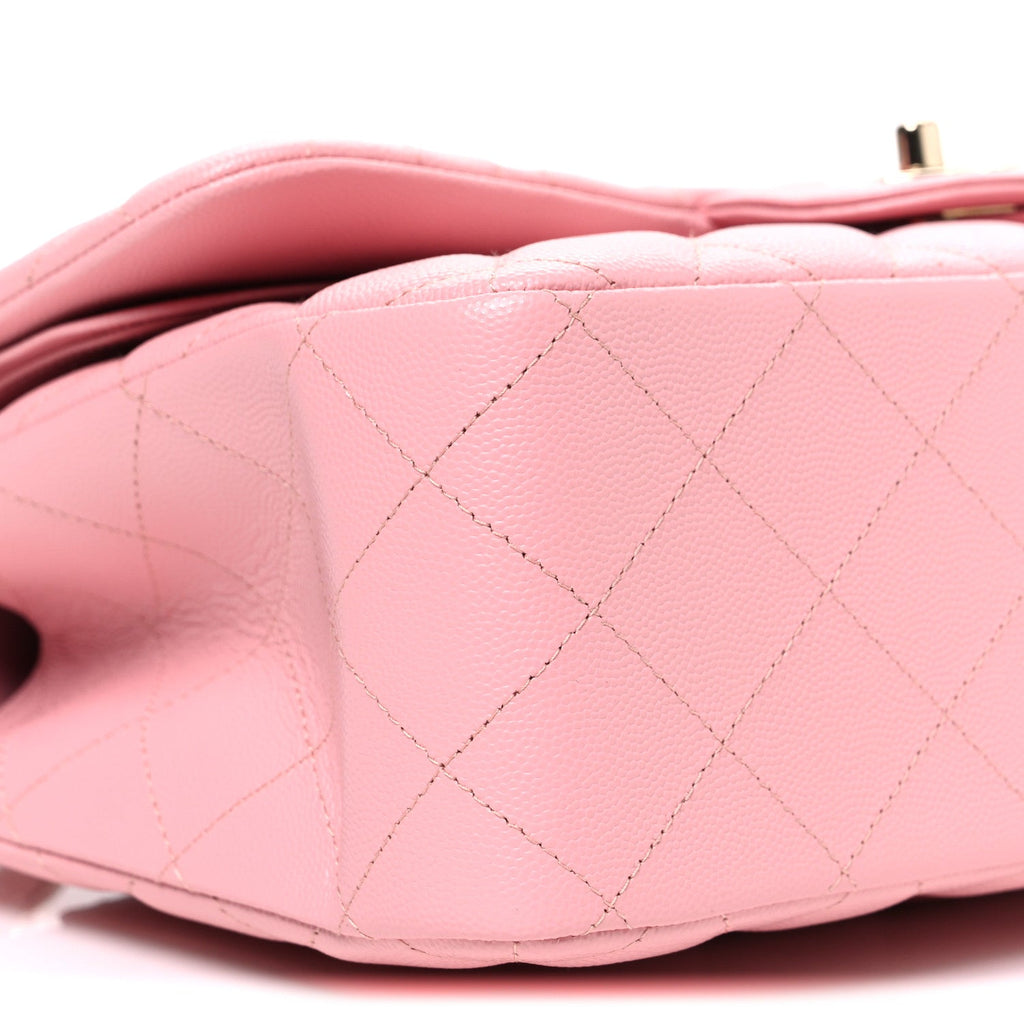 Caviar Quilted Jumbo Double Flap Pink