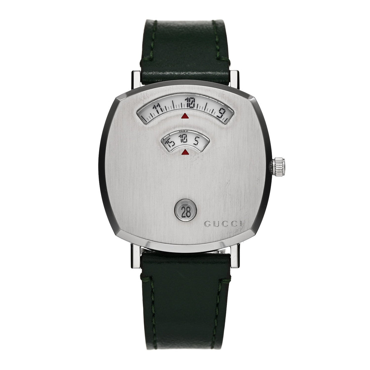 Stainless Steel Calfskin 35mm Grip Quartz Watch Green