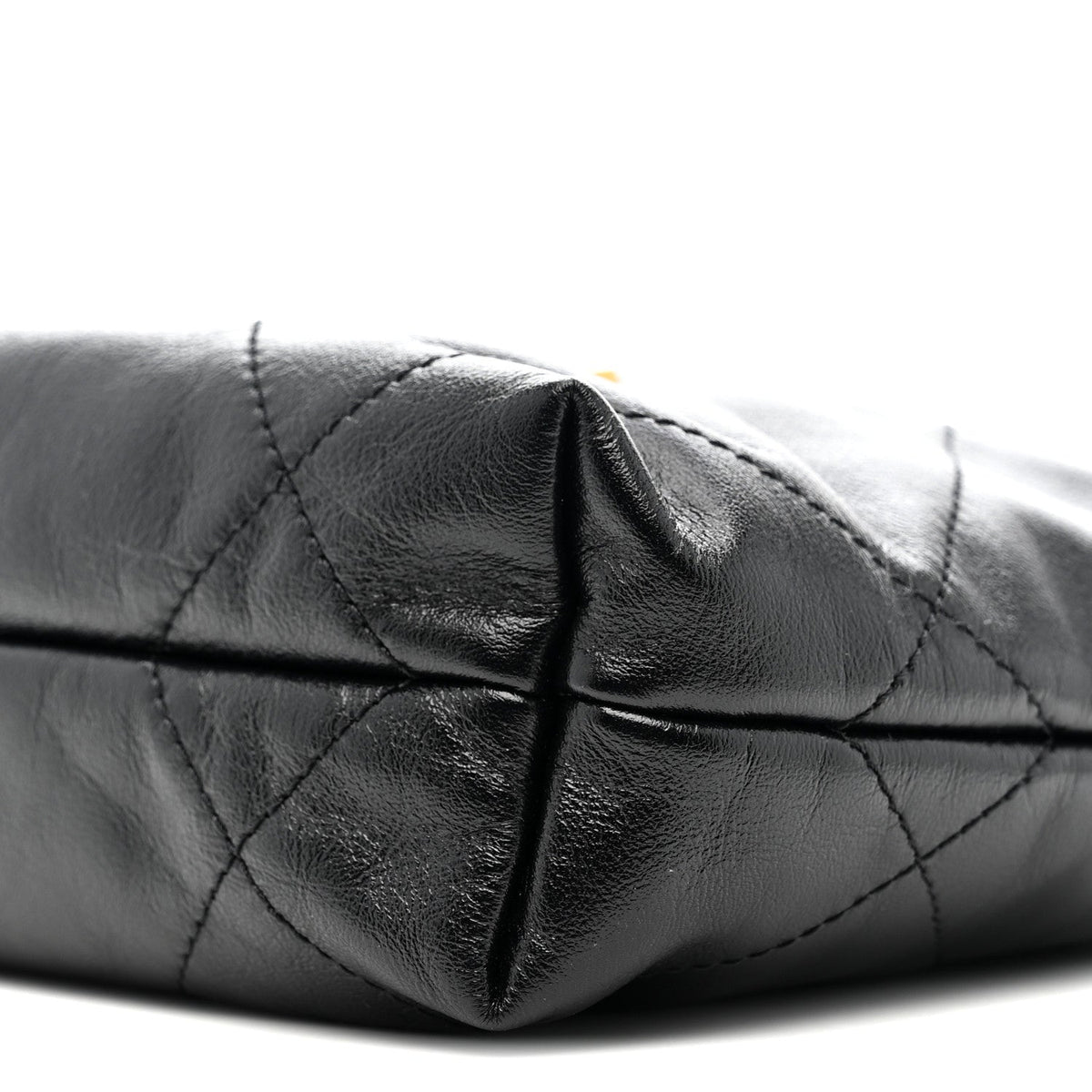 Shiny Calfskin Quilted Mini Chanel 22 Black