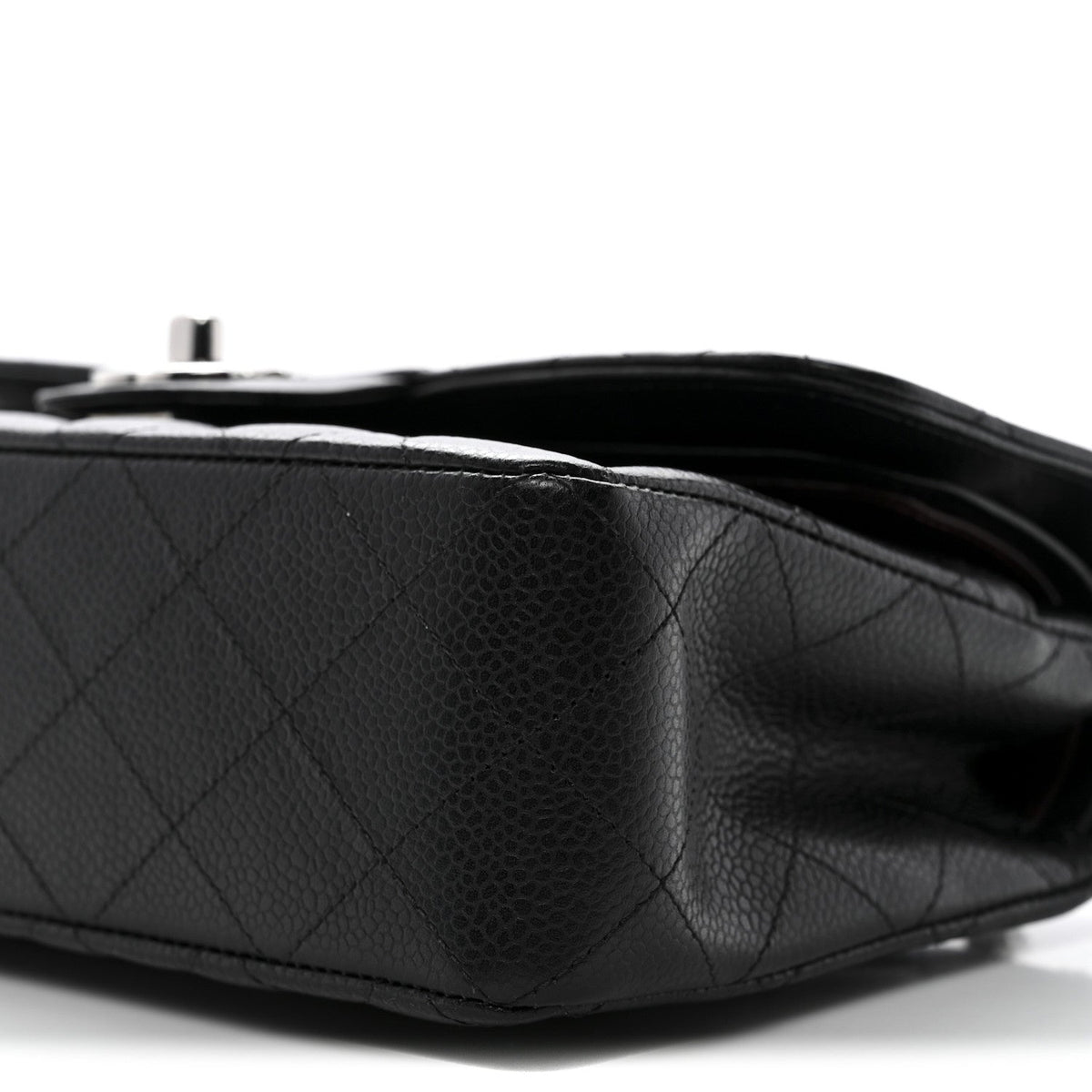 Caviar Quilted Small Double Flap Black