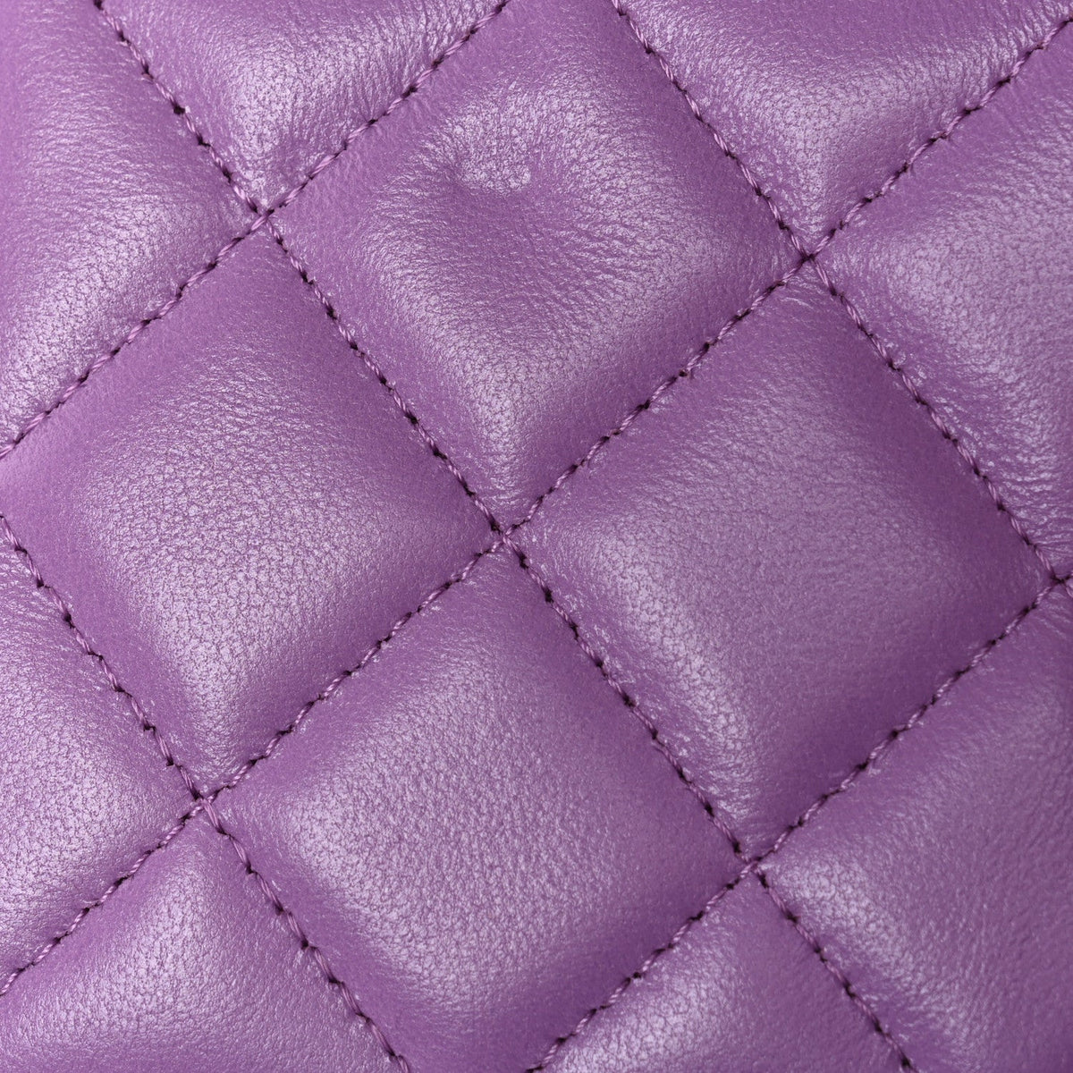 Lambskin Quilted Pick Me Up Wallet On Chain WOC Purple