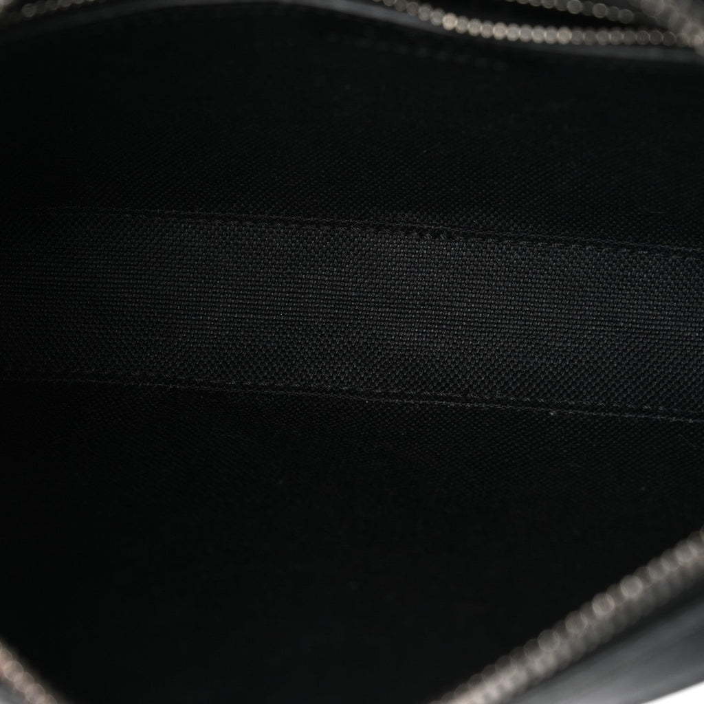 GG Supreme Monogram Azalea Calfskin Retro Interlocking G Wristlet Shoulder Bag Black
