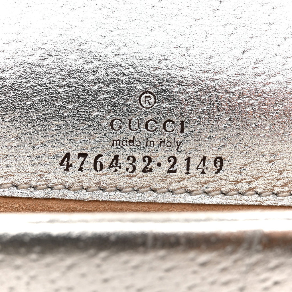 Metallic Calfskin Super Mini Dionysus Shoulder Bag Silver