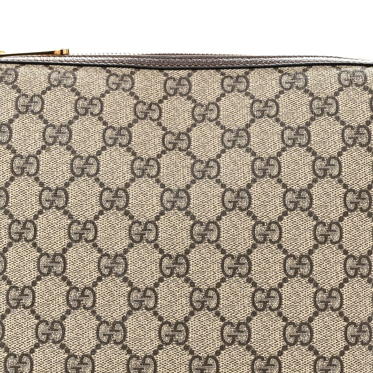 GG Supreme Monogram Textured Calfskin Web Super Mini Ophidia Shoulder Bag Beige Ebony New Acero