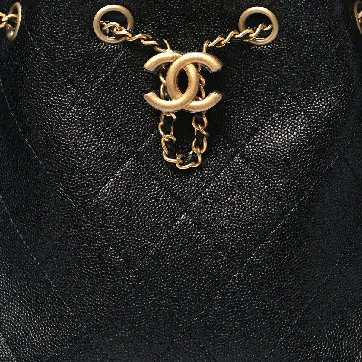 Caviar Quilted Small Chanel 25 Handbag Black