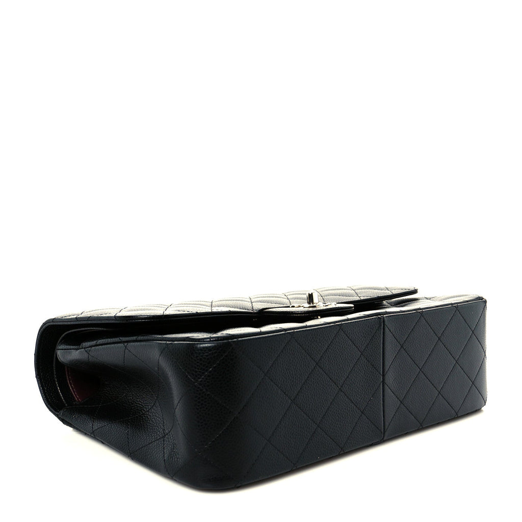 Caviar Quilted Jumbo Double Flap Black