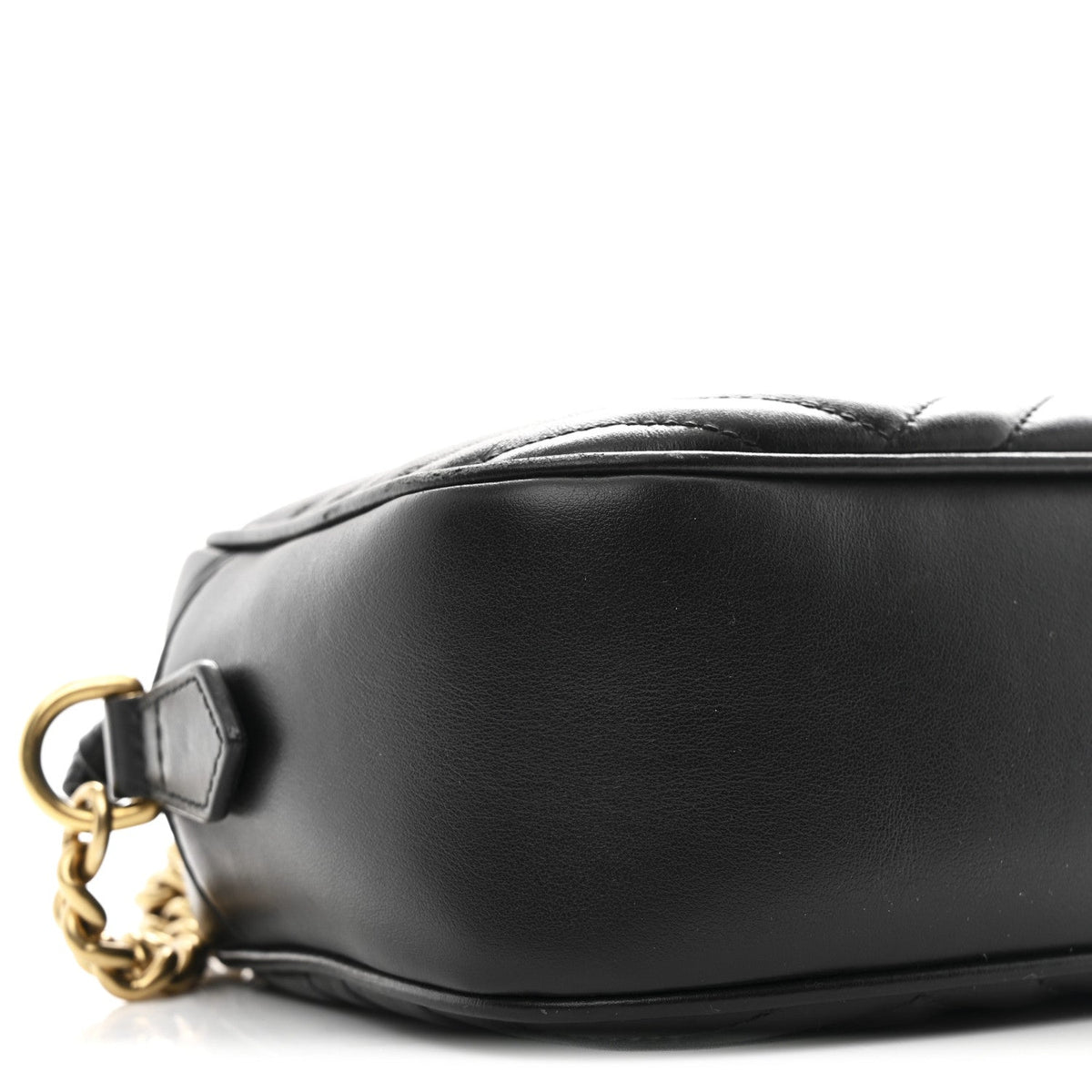 Calfskin Matelasse Small GG Marmont Chain Shoulder Bag Black