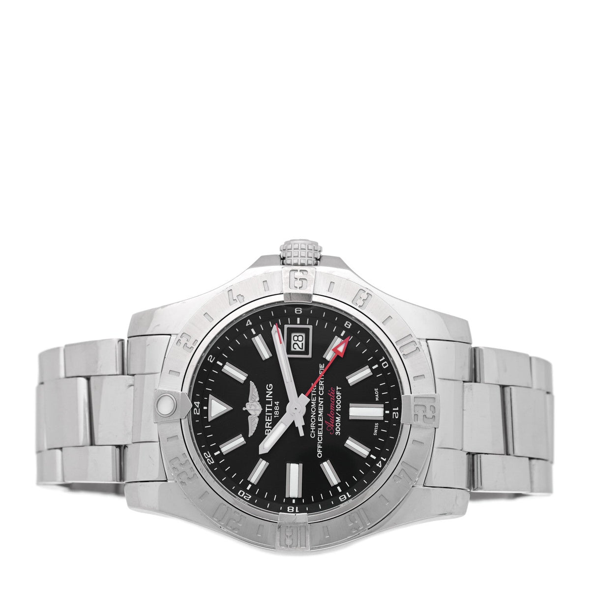 Stainless Steel 43mm Avenger II GMT Automatic Watch Black A32390