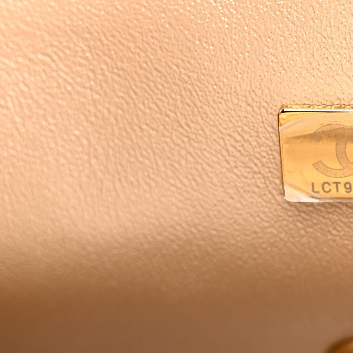 Metallic Goatskin Quilted Mini Rectangular Flap Gold