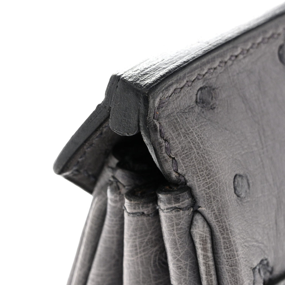 Ostrich Birkin 25 Gris Agate