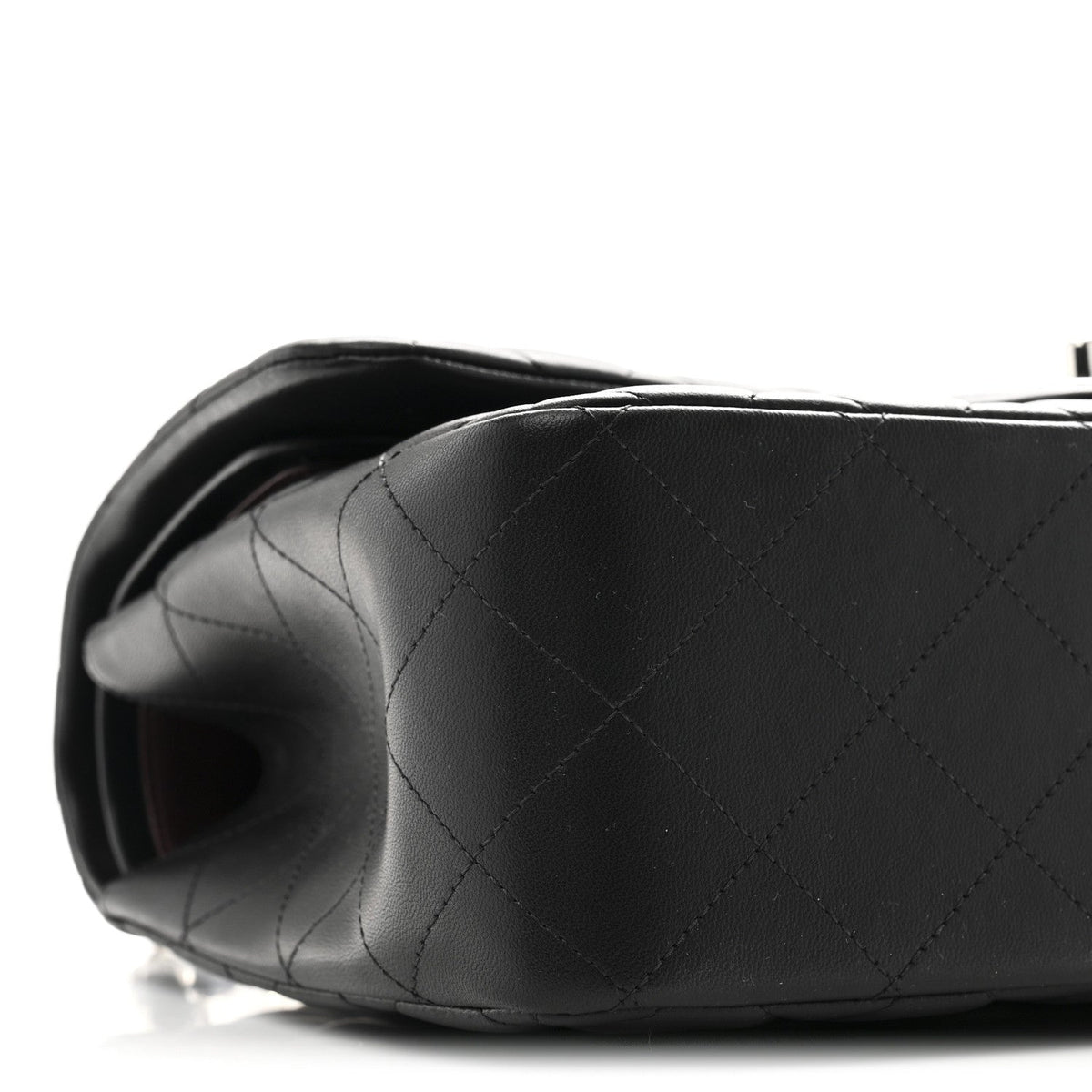 Lambskin Quilted Jumbo Double Flap Black