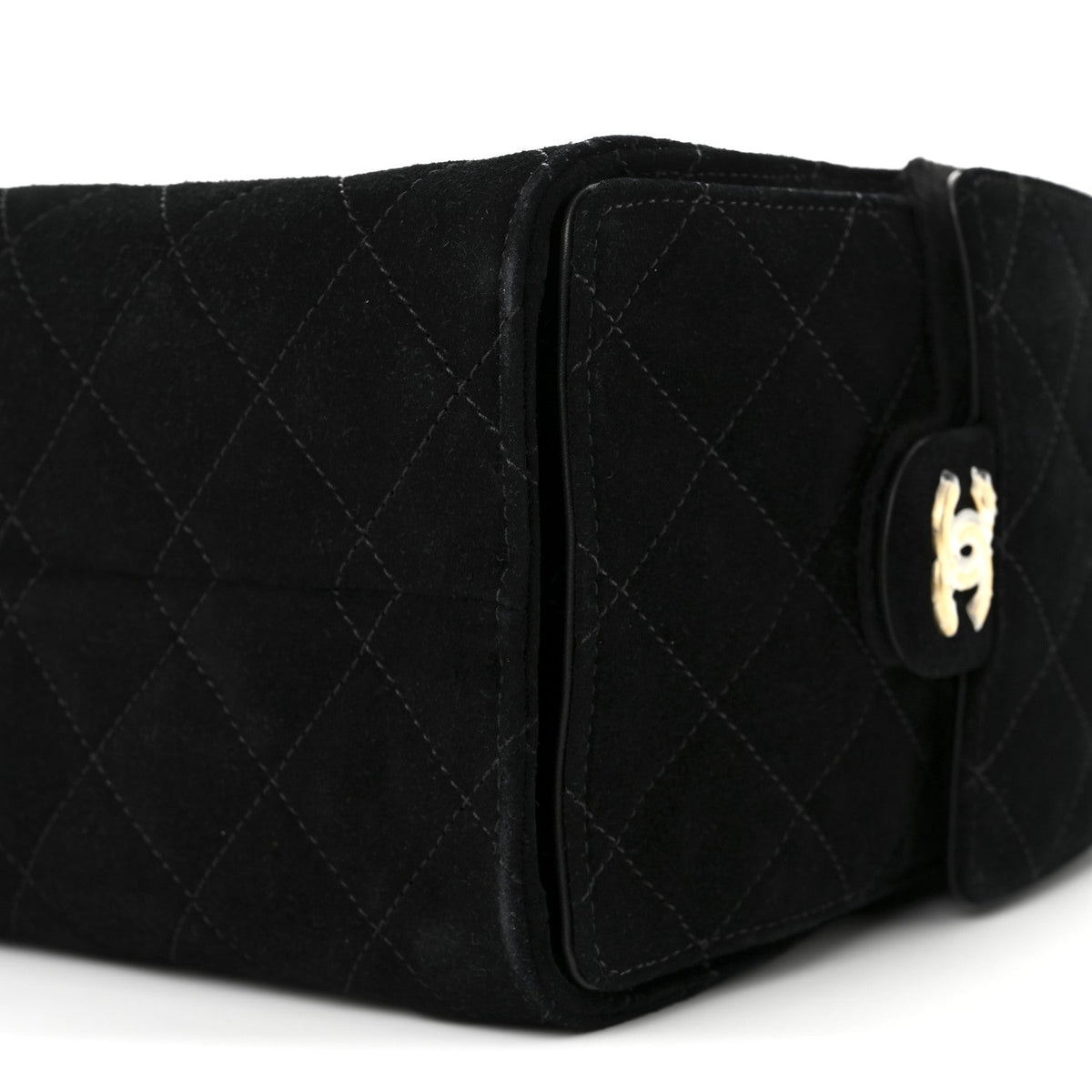 Suede Quilted Small Chanel 25 Handbag Black