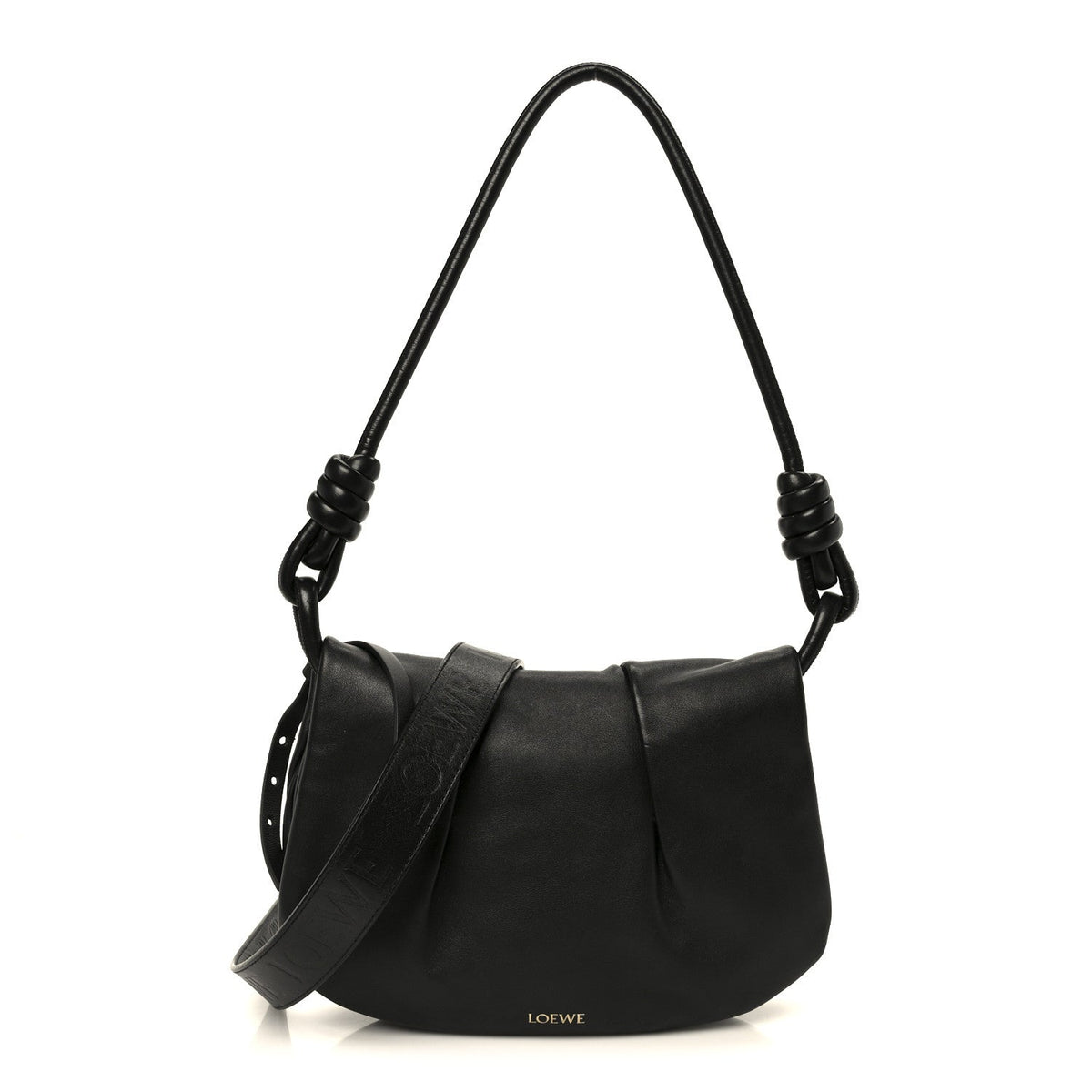 Shiny Nappa Calfskin Paseo Satchel Black