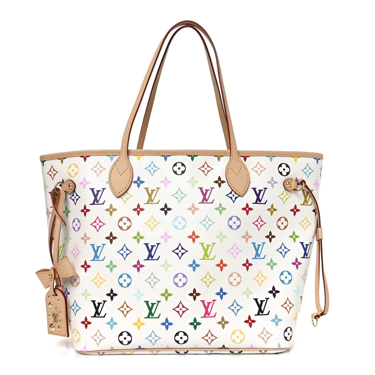 LV X TM Monogram Multicolor Neverfull MM White