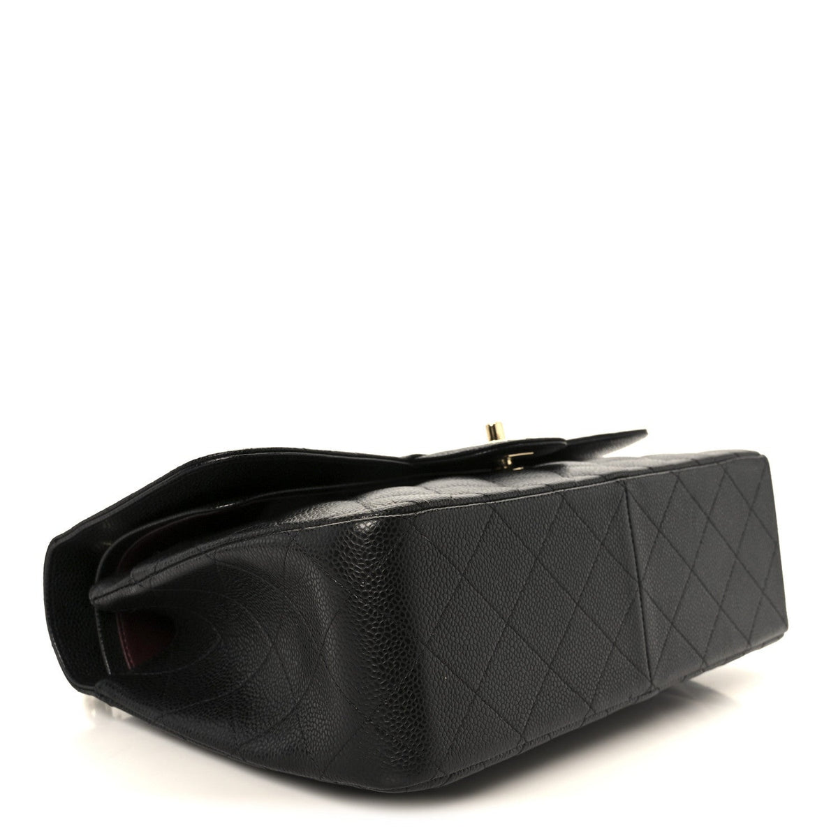 Caviar Quilted Jumbo Double Flap Black