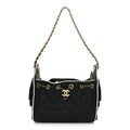 Braided Raffia Calfskin Quilted Mini Chanel 25 Handbag Black White