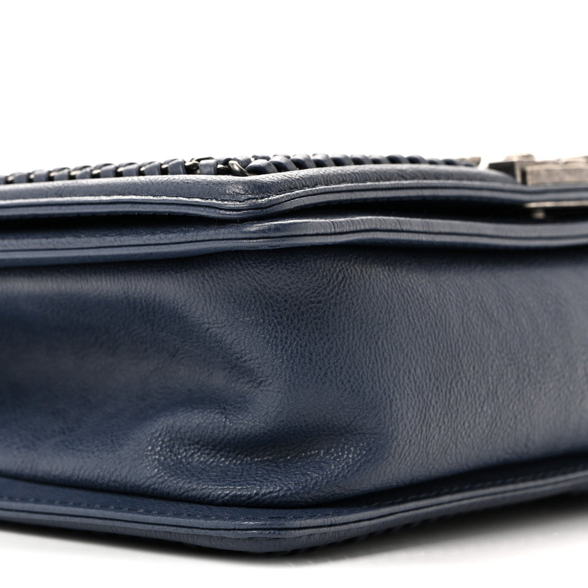 Lambskin Quilted Medium Top Handle Boy Flap Blue