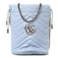 Calfskin Matelasse Mini GG Marmont 2.0 Bucket Bag Porcelain Light Blue