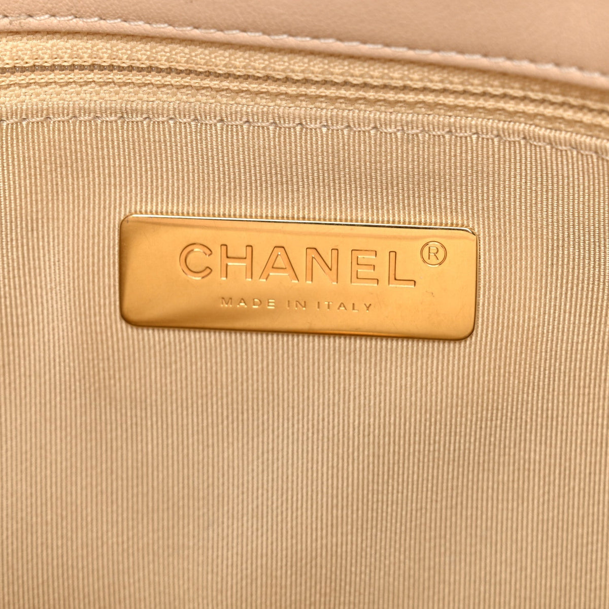 Lambskin Quilted Medium Chanel 19 Flap Beige