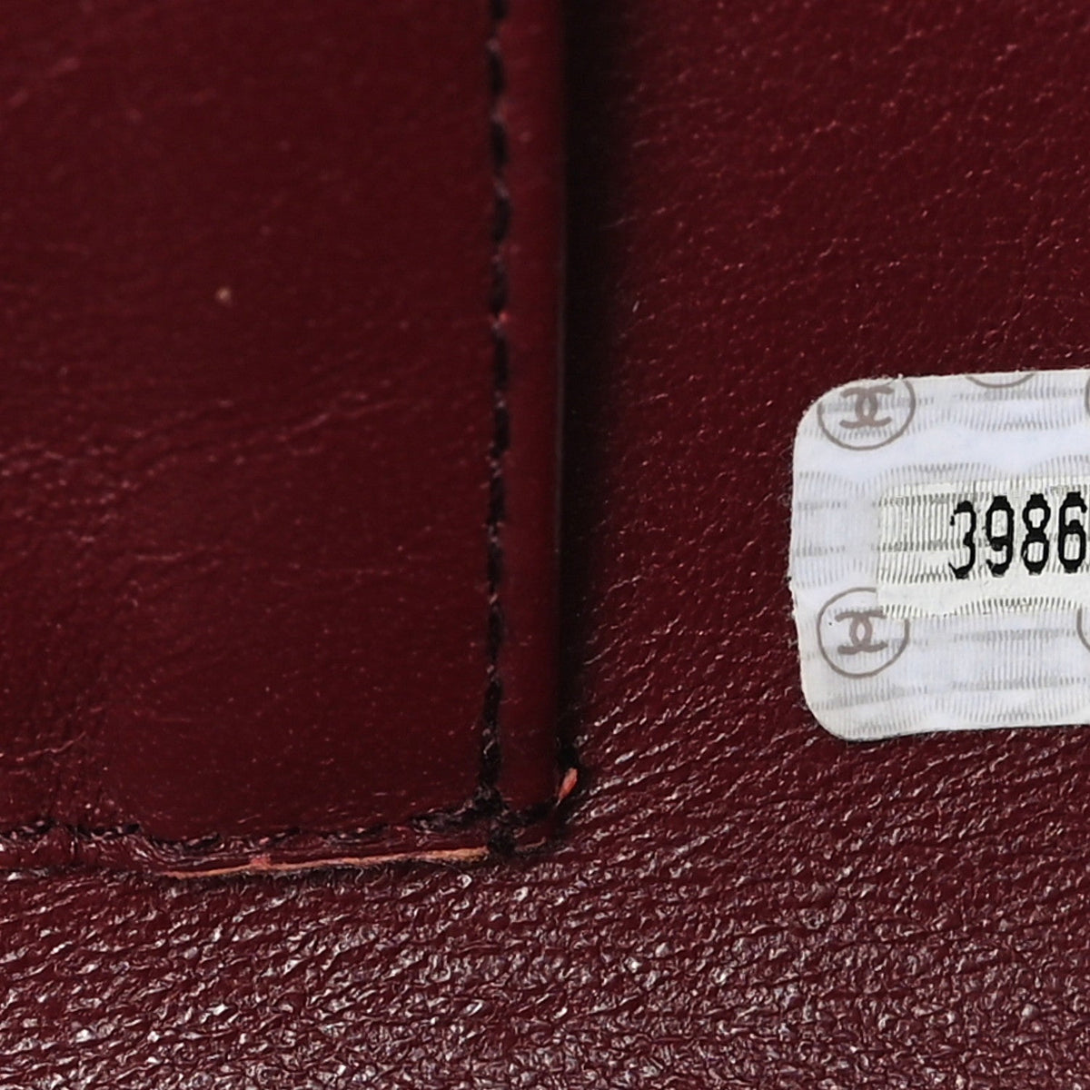 Wood Lambskin CC Vanity Case Brown Black