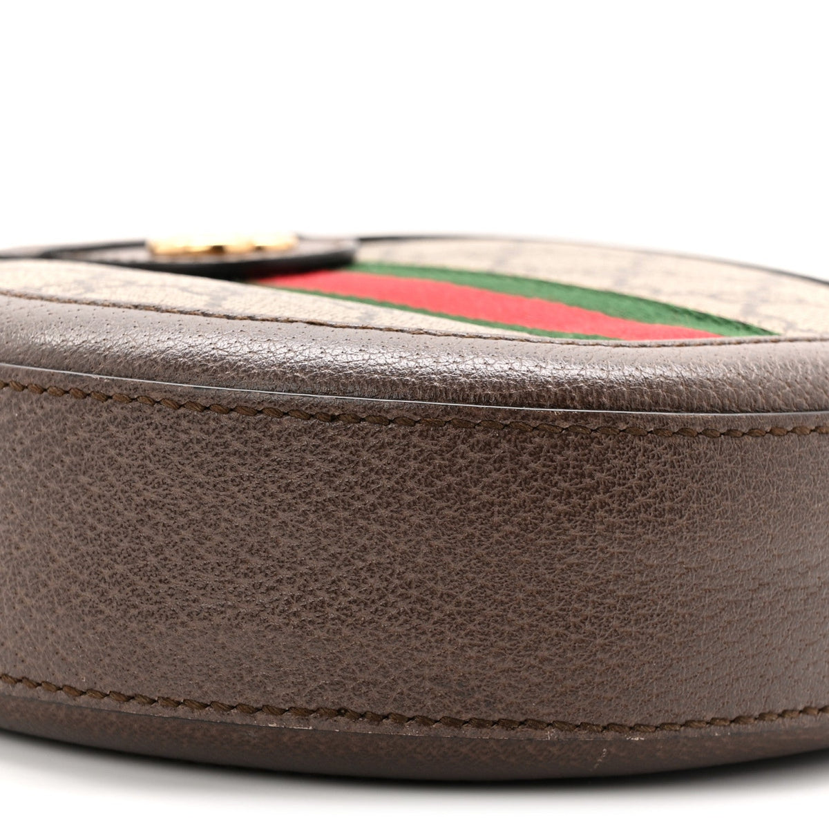 GG Supreme Monogram Web Mini Ophidia Round Shoulder Bag Brown
