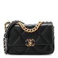Lambskin Quilted Medium Chanel 19 Flap Black