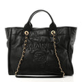 Calfskin Small Deauville Tote Black