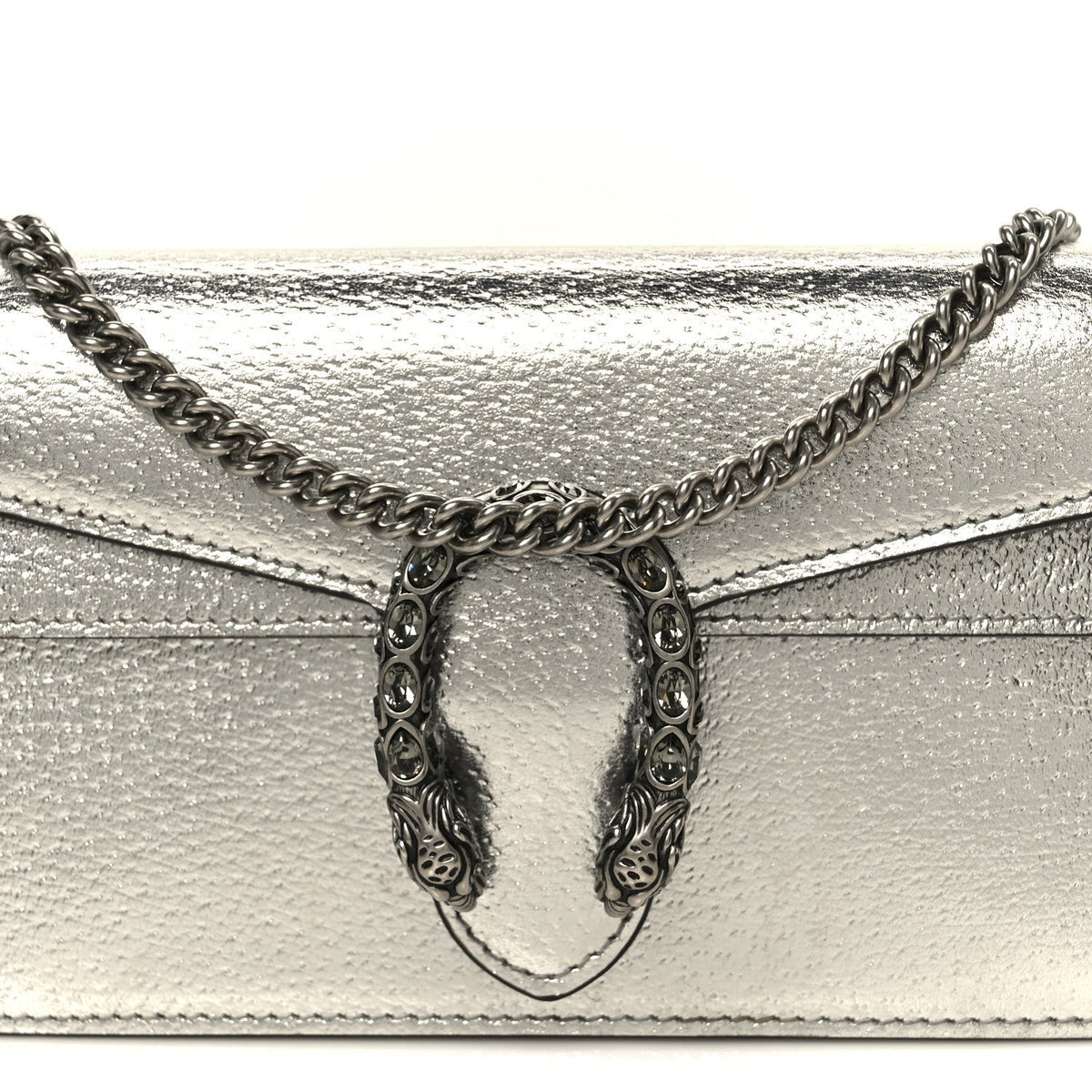 Metallic Calfskin Super Mini Dionysus Shoulder Bag Silver