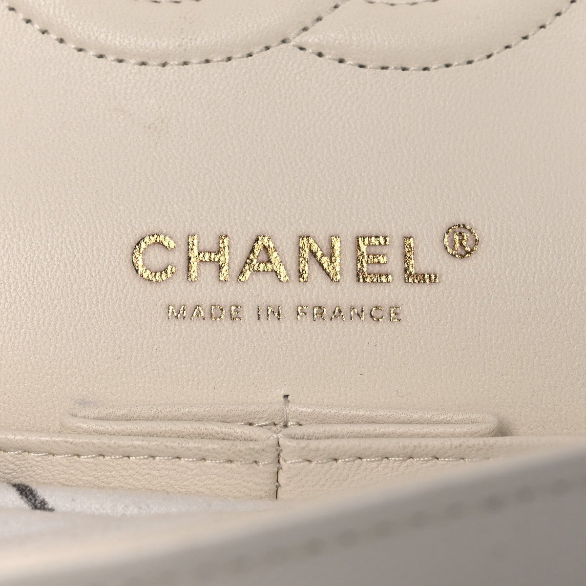 Caviar Quilted Medium Double Flap White