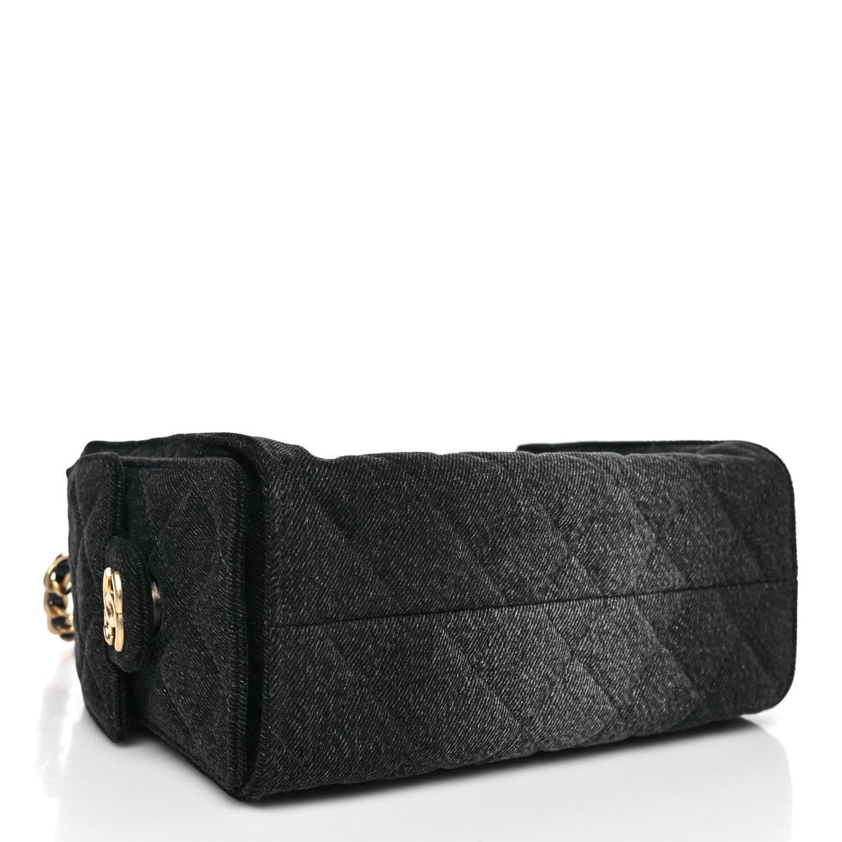 Washed Denim Quilted Mini Chanel 25 Handbag Black