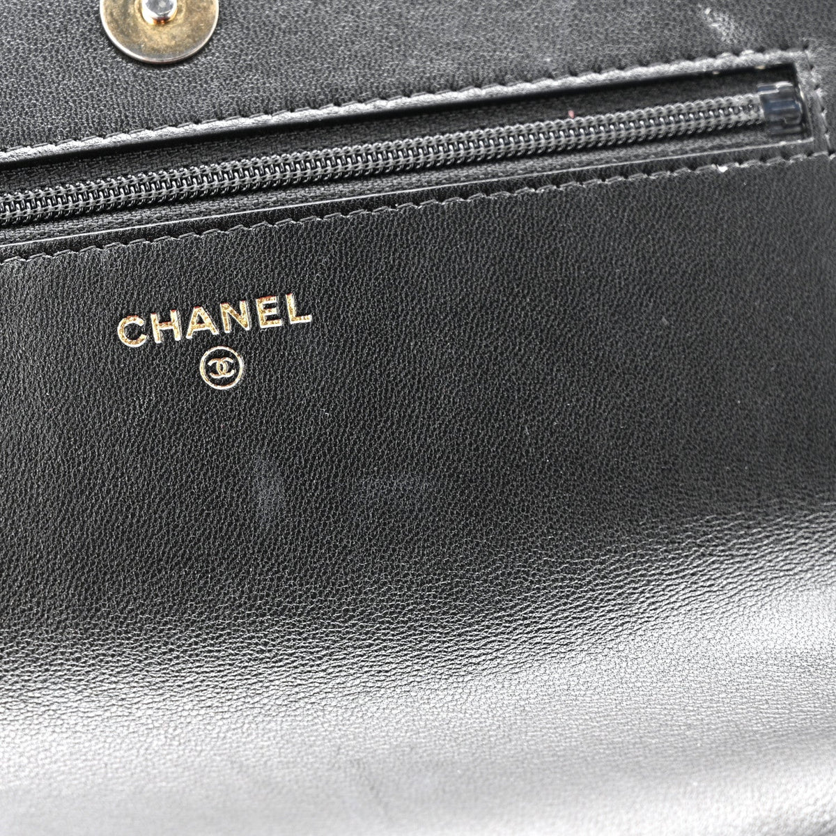 Lambskin Quilted Chanel 19 Wallet On Chain WOC Black
