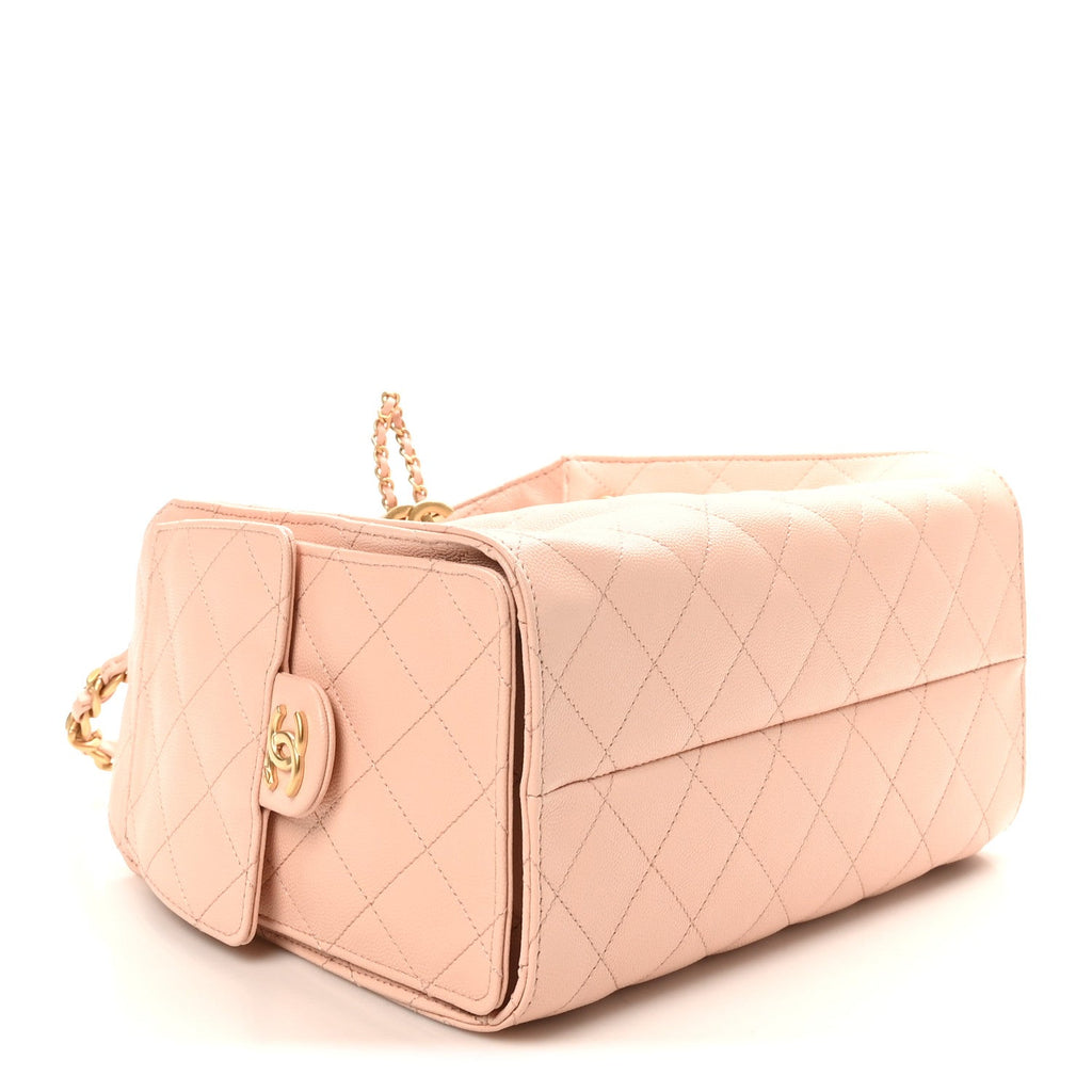 Caviar Quilted Small Chanel 25 Handbag Light Pink