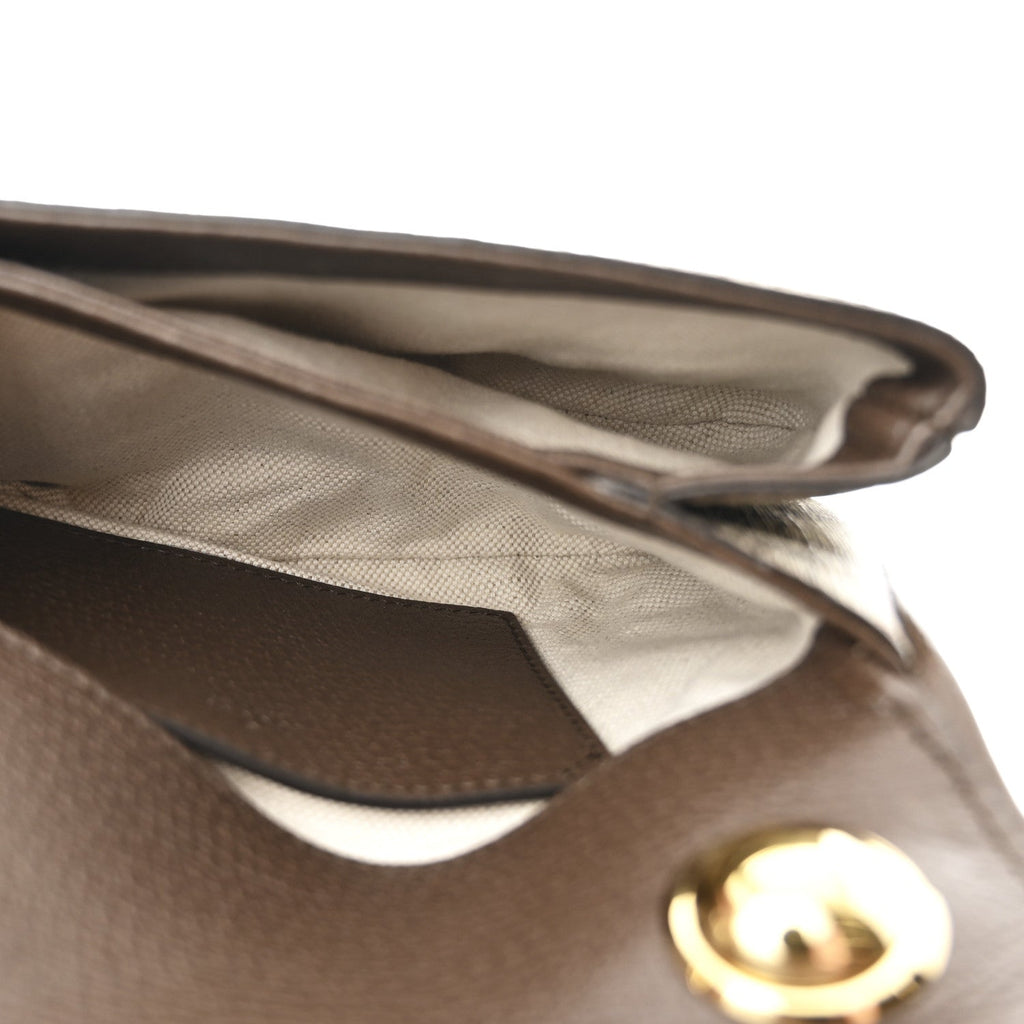 GG Supreme Monogram Textured Dollar Calfskin Mini Blondie Chain Shoulder Flap Bag Beige Ebony New Acero