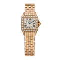 18K Pink Gold Diamond Bezel 20mm Santos Demoiselle Quartz Watch