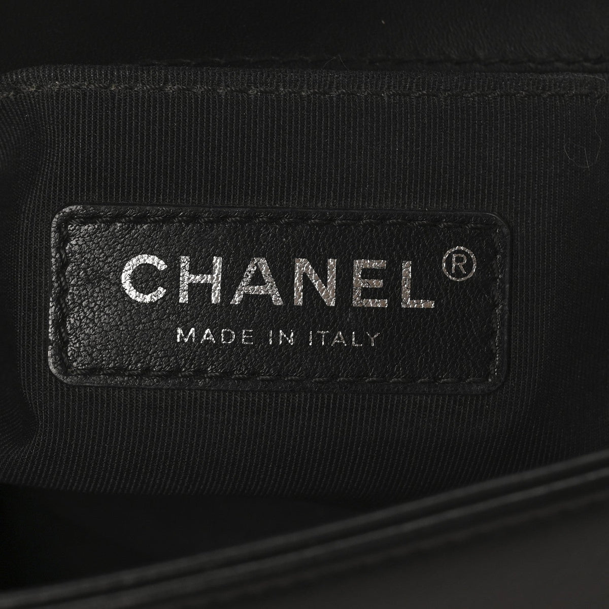 Calfskin Painted Chevron Embossed Medium Boy Flap Black