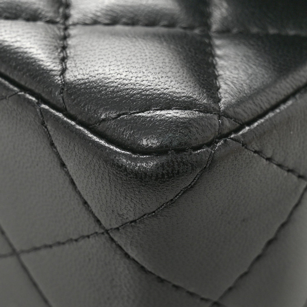 Lambskin Quilted Mini Rectangular Flap Black
