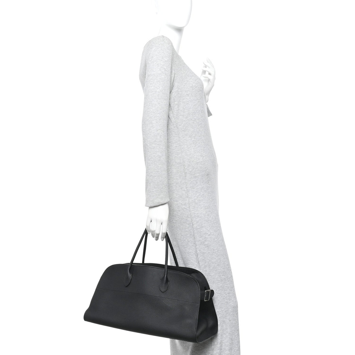 Matte Grained Calfskin EW Margaux Black